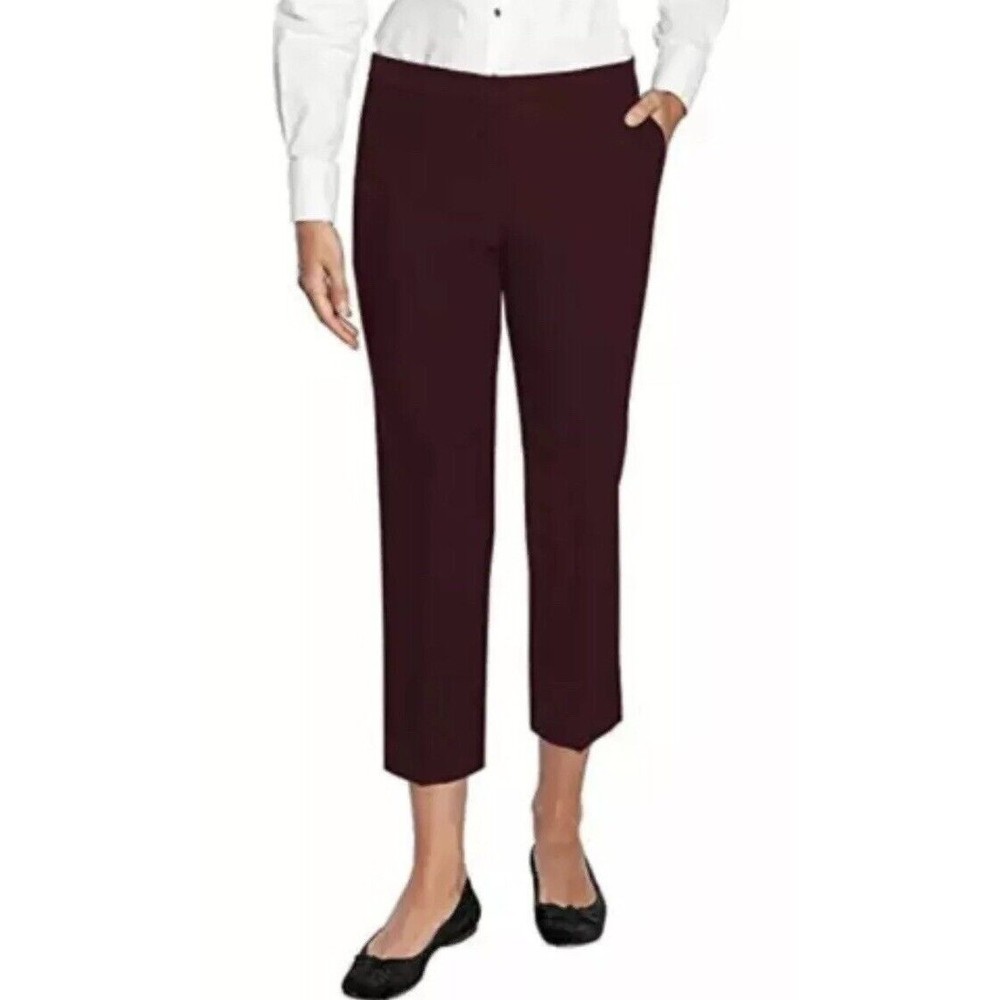 Mario Serrani Italy Stretch Slim Ankle Pants Merlot Burgundy H20